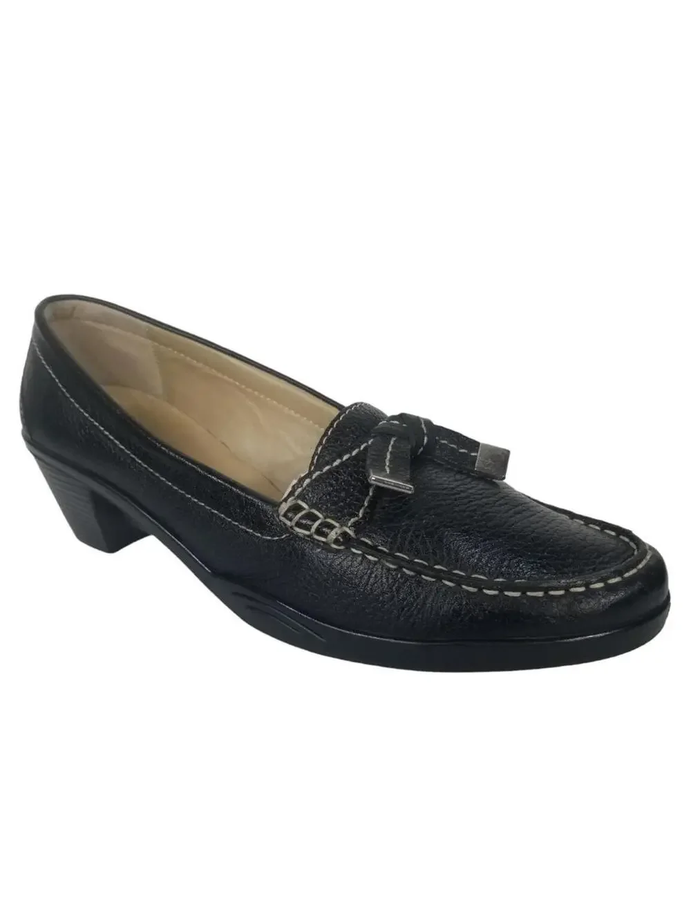 Womens Hotter Made in England Black Leather Horsebit Loafers Shoes US Size 10 M